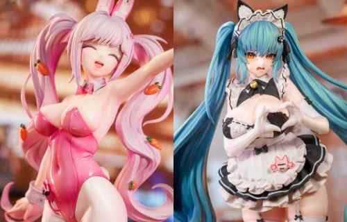 『勝利の女神：NIKKE』アリスのムチムチバニーとプリバティのムチムチメイドのフィギュア！