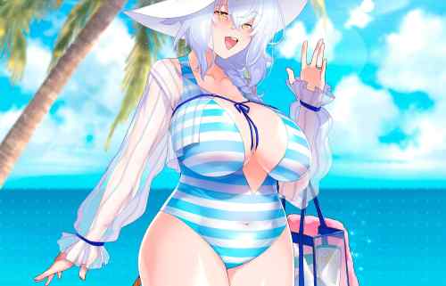 『ボンバーガール』エロすぎお母さんのとんでもムチムチおっぱいのエロ水着！日焼け姿も！