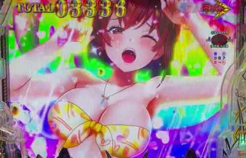 パチンコでえっちな女の子が水着でおっぱい揺らしまくる演出『Pデビルマン THE FINAL』